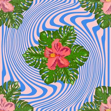 Modern tropical flower pattern, great design for any purposes Illustration