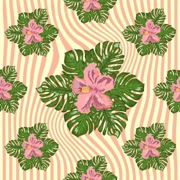 Modern tropical flower pattern, great design for any purposes Stock-Illustration