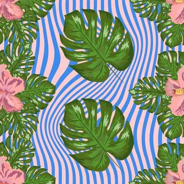 Modern tropical flower pattern, great design for any purposes Illustration
