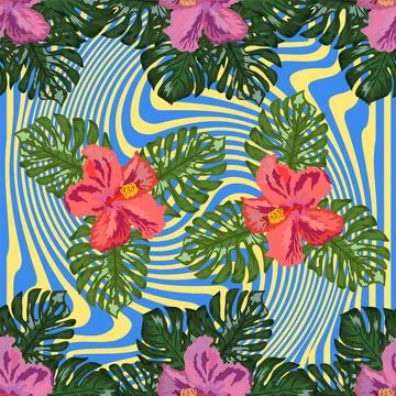 Modern tropical flower pattern, great design for any purposes Illustration