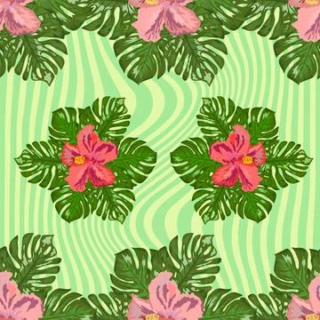 Modern tropical flower pattern, great design for any purposes Illustration