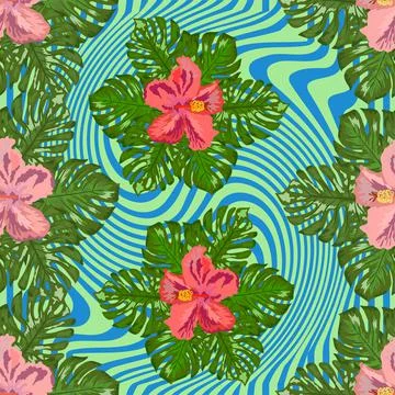 Modern tropical flower pattern, great design for any purposes Illustration