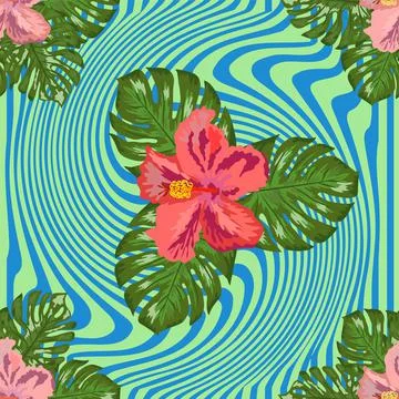 Modern tropical flower pattern, great design for any purposes Stock Illustration