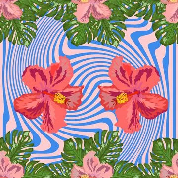 Modern tropical flower pattern, great design for any purposes Illustration