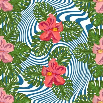 Modern tropical flower pattern, great design for any purposes Stock-Illustration
