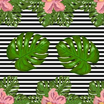 Modern tropical flower pattern, great design for any purposes Illustration
