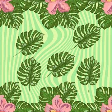 Modern tropical flower pattern, great design for any purposes Illustration