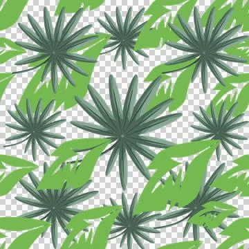 Modern tropical leaf seamless pattern art Stock Illustration