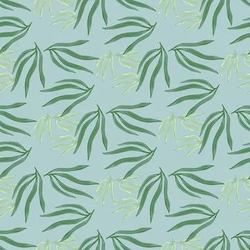 Modern tropical leaves semless pattern. Tropic leaf on blue background. Illustrazione stock