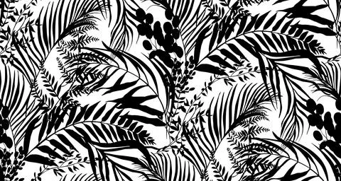 Modern tropical pattern with bushes in practical unisex shades Stock Illustration
