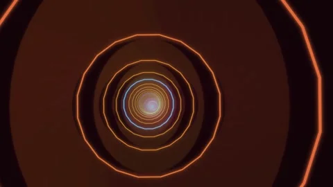 Modern tunnel design with glowing circular patterns and light 動画素材 337389617