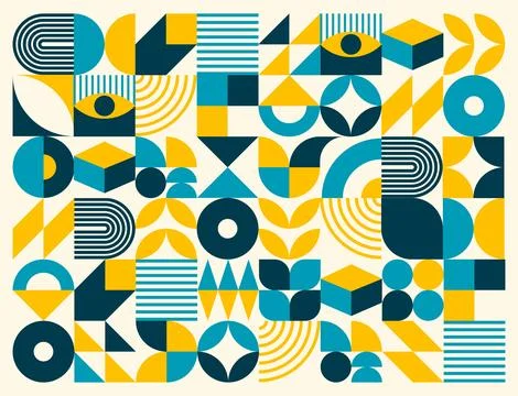 Modern turquoise, yellow, dark pattern background Stock Illustration