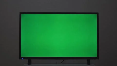 Modern TV with Green Screen on Bedside Table, Close Up Mockup Stock Footage 334563179