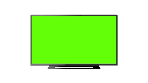 Modern TV Monitor With Stand Green Scree... | Stock Video | Pond5