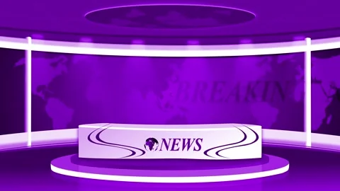 Modern tv news studio set background animation Stock Footage 334765787