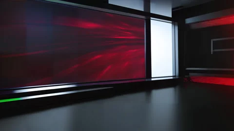 Modern TV Studio Environment: 3D Virtual Set Background Loop Stock-Footage 242564672