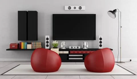 Modern TV wall unit Illustrazione stock