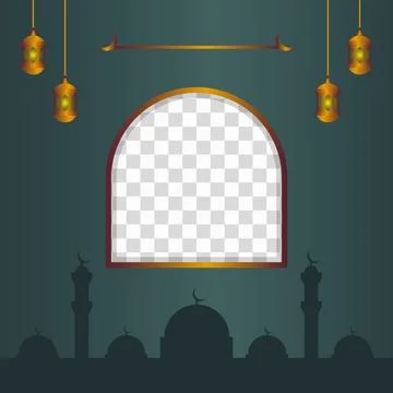Modern Twibbon Design Template with Transparent Background Stock Illustration