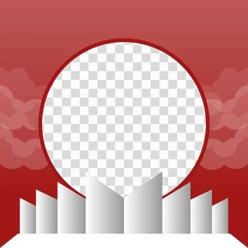 Modern Twibbon Design Template with Transparent Background Stock Illustration