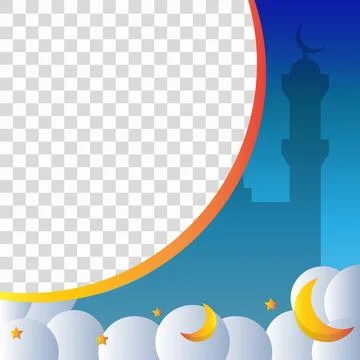 Modern Twibbon Design Template with Transparent Background Stock Illustration