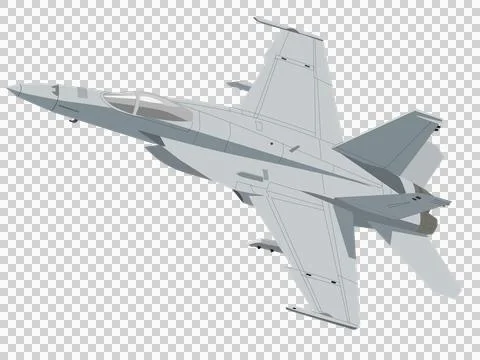 Modern Twin-Engine Navy Fighter Jet Vector Stock Illustration