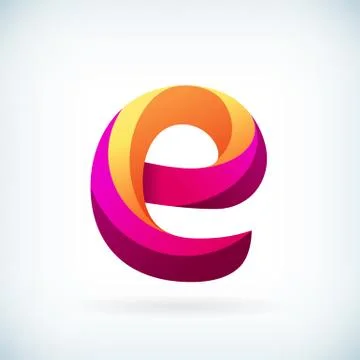 Modern twisted letter E Stock-Illustration