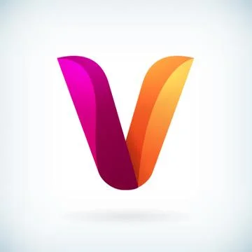 Modern twisted letter v Stock-Illustration
