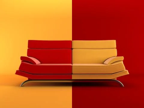 Modern two-coloured couch Stock Illustration