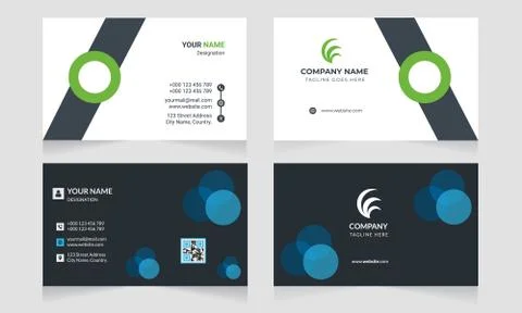 Modern-Two-Corporate-Business-Card-Design-Template Stock Illustration