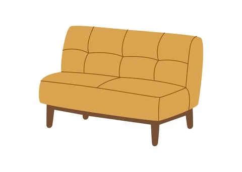 Modern two-seat sofa. Flat vector furniture illustration Stock Illustration