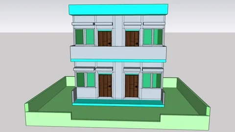 Modern Two Storried Building Stock-Footage 345728784