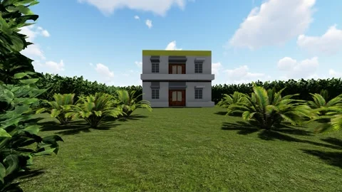 Modern Two Storried Building on the Forest Stock Footage 341810708