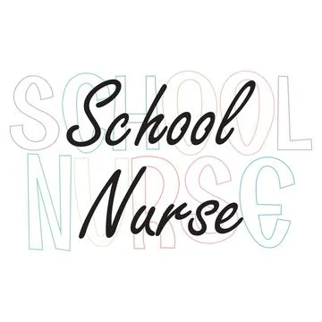 A modern typographic graphic illustration featuring school nurse typography d Stock Illustration