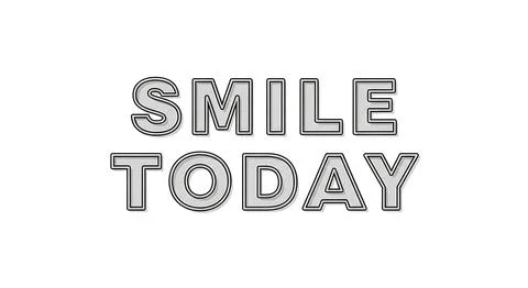 Modern typography featuring bold uppercase words SMILE TODAY with 3D effect.. Stock Illustration