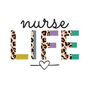 A modern typography graphic design illustration featuring typography nurse li Illustrazione stock