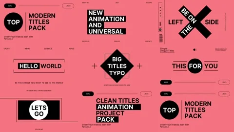 Modern Typography Titles Stock After Effects