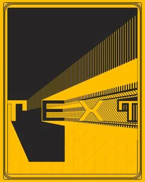 Modern Typography Wall Poster Yellow Background Optical Motion Design Иллюстрация