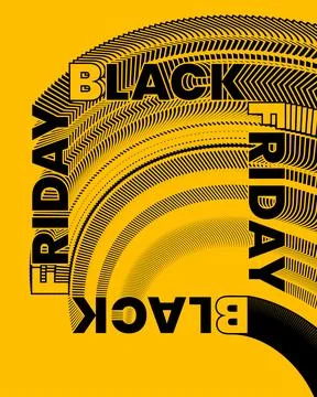Modern Typography Wall Poster Yellow Motion Design Illustrazione stock