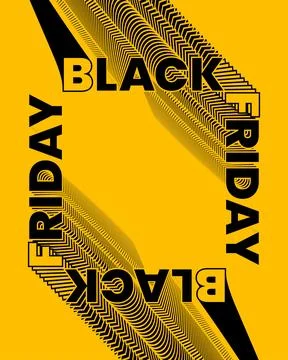 Modern Typography Wall Poster Yellow Background Optical Motion Design Illustrazione stock