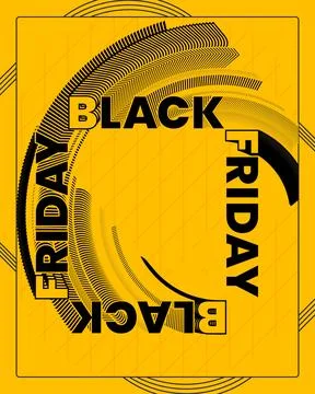 Modern Typography Wall Poster Yellow Background Optical Motion Art Illustrazione stock