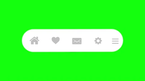 Modern UI Animation of Bottom Bar with Icons. Stock Footage 147384588