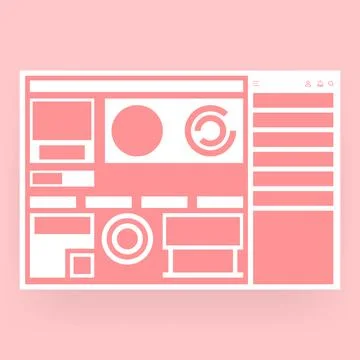 Modern UI Dashboard Wireframe Template Design Stock Illustration