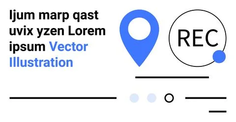 Modern UI Design Elements Featuring Location Pin and Recording Functionality Stock Illustration