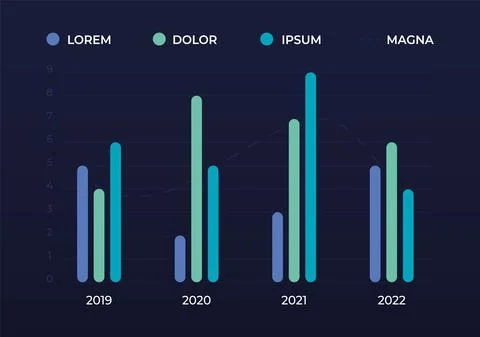 Modern UI infographic. Data visualization graphs, charts, diagrams for Illustrazione stock
