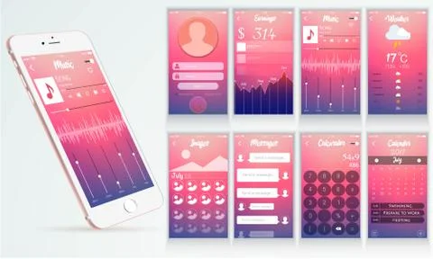 Modern ui interface design 库存插图