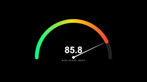 Modern UI Risk Meter Dashboard Gauge Video stock 345127917