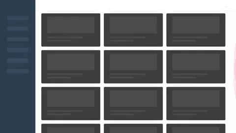 Modern UI/UX Design Grid Layout Mockup with Placeholder Content Stock Footage 346661951