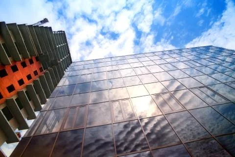Modern under construction many-storeyed buildings Stock Photos