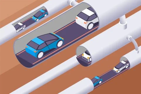 Modern underground tunnels Stock Illustration