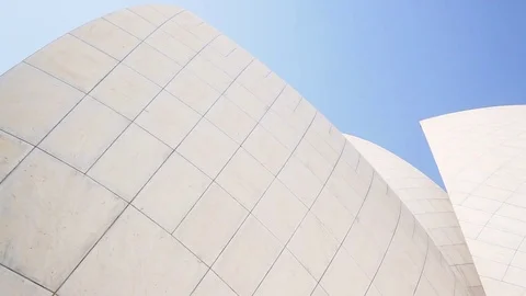 Modern unique structure, the temple of all religions on a hot day Stock Footage 74304849